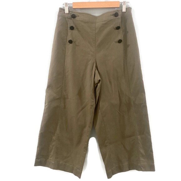 Kate Spade Broome Street Olive Green Wide Leg Sailor Pant 6 - Picture 4 of 10